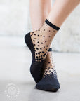 Atelier St Eustatius black transparent socks woman graphic design Nakameguro Black