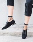 Atelier St Eustatius black transparent socks woman graphic design Nakameguro Black